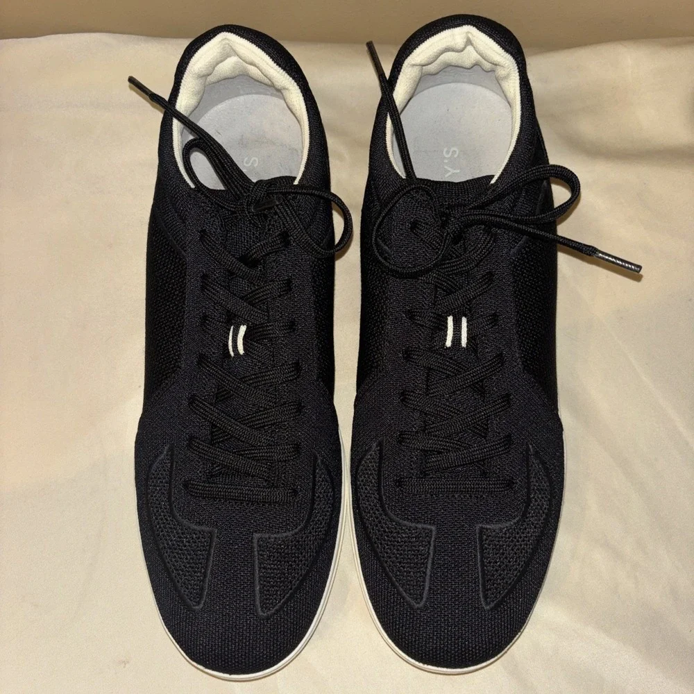 Rothy's Men Sz 12 Black RS01 Lace Up Sneakers Washable Knit $179 Casual Shoe